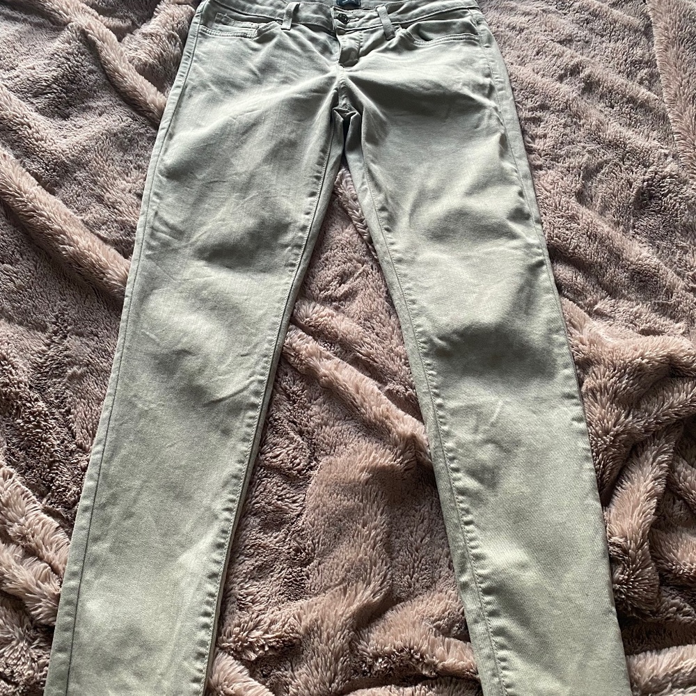 Sage Green Ankle Length Skinny Jeans